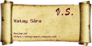 Vatay Sára névjegykártya